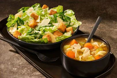 Greek Salad & Creamy Tomato Soup